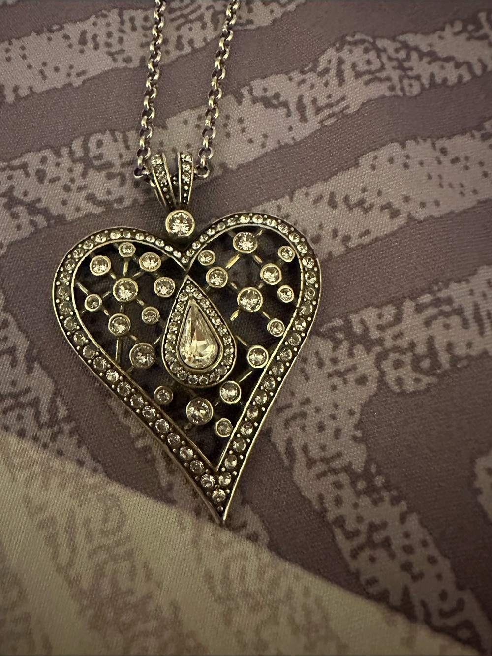 Brighton Empress Heart Necklace with Clear Crystals